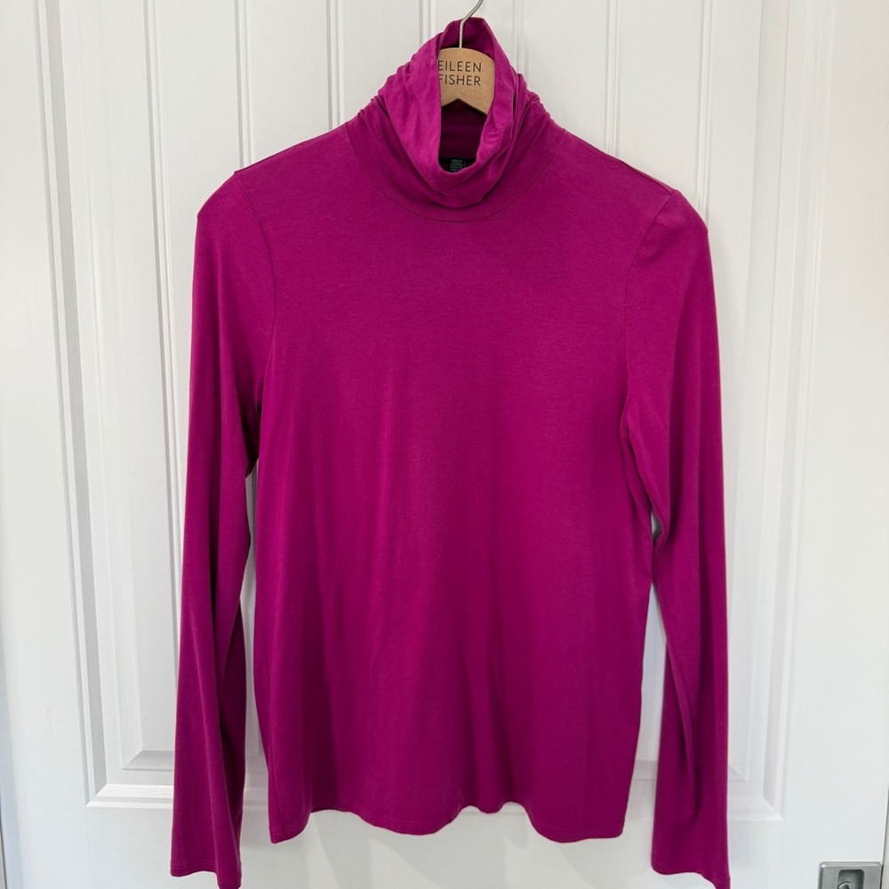 Eileen Fisher Magenta Turtleneck Top
